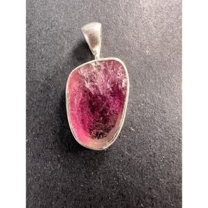 NEW Pink and white tourmaline sterling silver pendant 1.68 grams